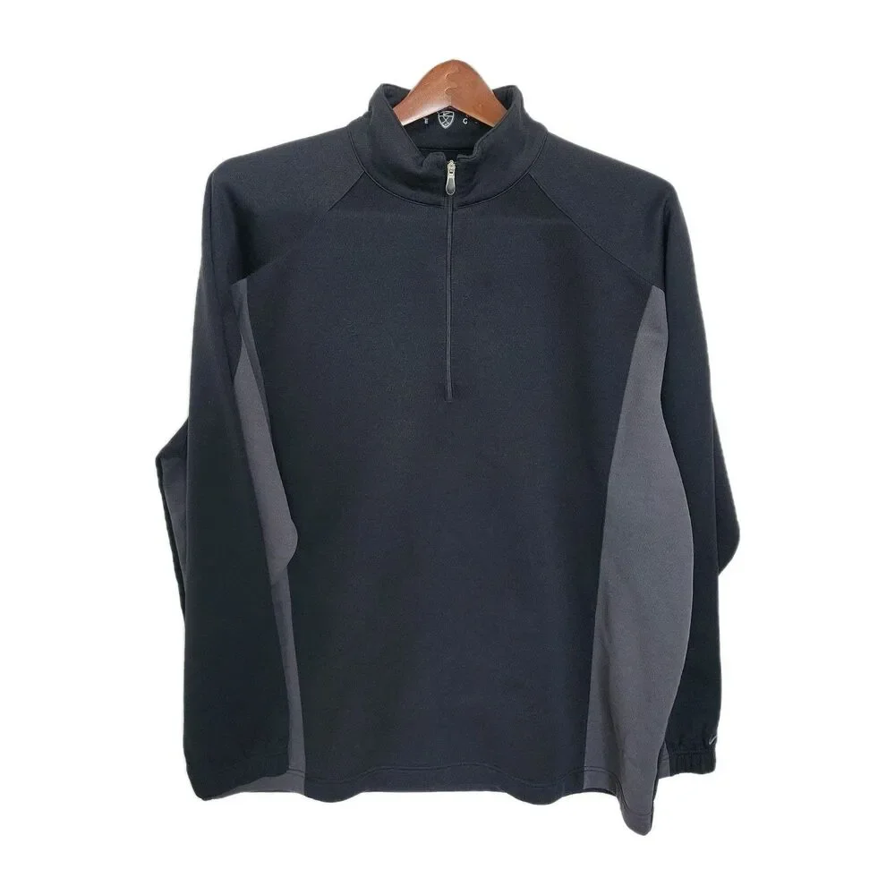 Nike Golf Men’s XXL 1/4 Zip Pullover Jacket Black/Grey Performance Fit Dry